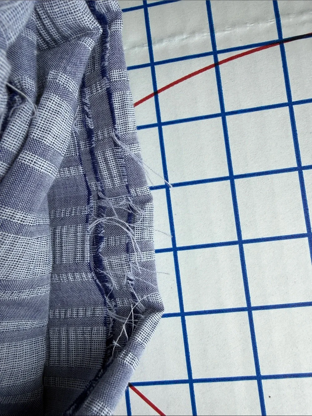 Vintage Blue Gray Yarn-Dyed Woven Stripe Cotton Fabric 1 1/3 Yards x 44”